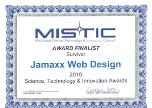 MISTIC Award Finalist Survivor JAMAXX Web Design 2010